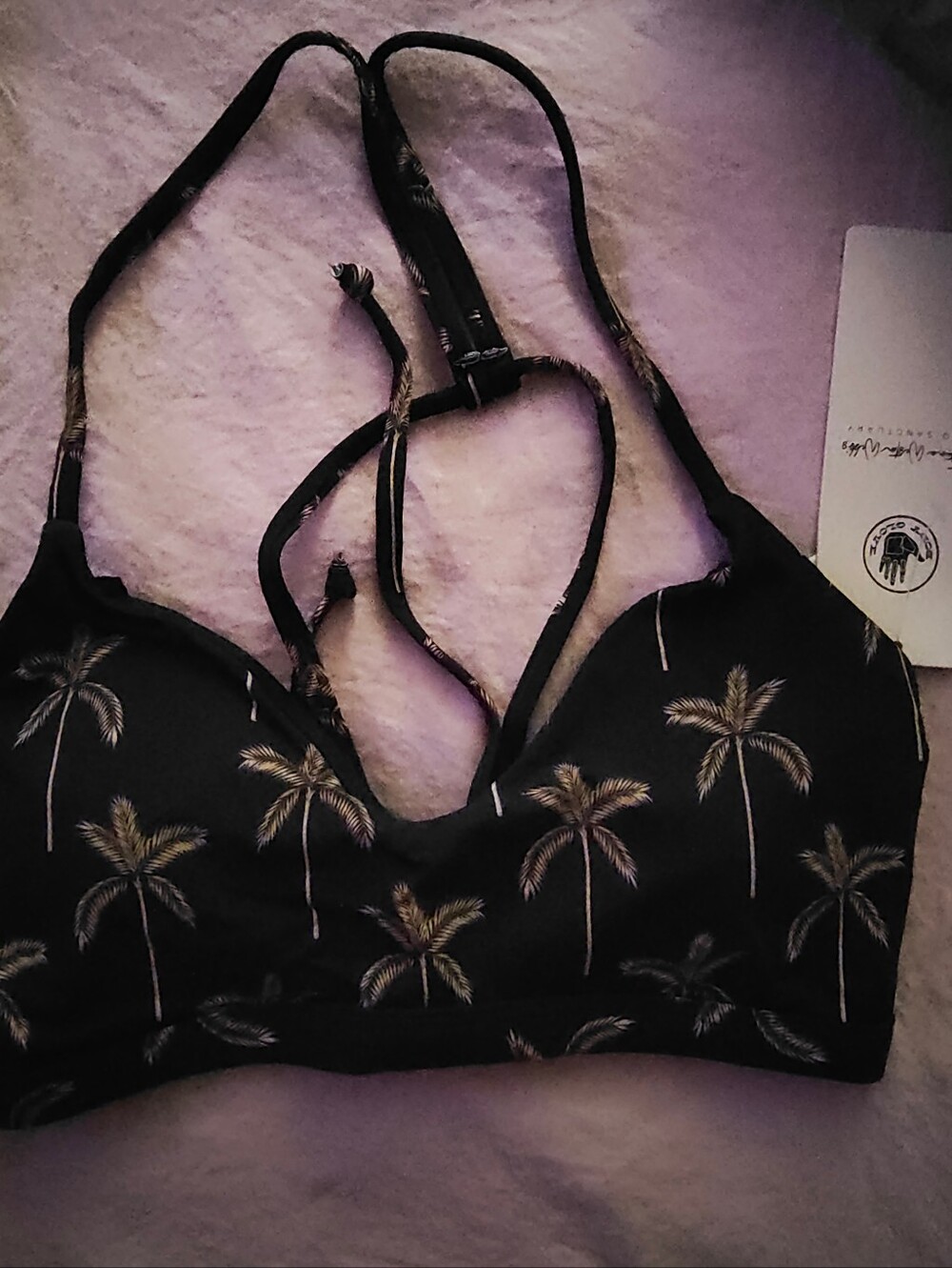 Body Glove Bikini Top with  Palm Print XS NWT